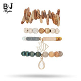 BOJIU Bohemian Bracelet Set Natural Stone Beaded Bracelet BCSET87