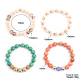 BOJIU 4 Pcs Natural Turquoise Orange Stone Bracelets BCSET264