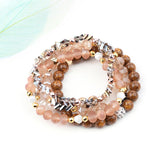 Elastic Crystal Beads Multilayer Bracelets Set