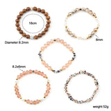Elastic Crystal Beads Multilayer Bracelets Set