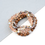 Elastic Crystal Beads Multilayer Bracelets Set