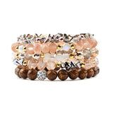 Elastic Crystal Beads Multilayer Bracelets Set