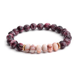 BOJIU 5 Pcs Natural Stone Bead Bracelet Set for Women Classic Boho Jewelry
