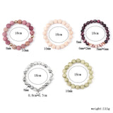 BOJIU 5 Pcs Natural Stone Bead Bracelet Set for Women Classic Boho Jewelry