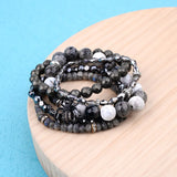 BOJIU 5Pcs/Set Boho Spider Charm Bracelet Hematite Crystal Beads Bracelets Femme