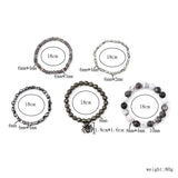 BOJIU 5Pcs/Set Boho Spider Charm Bracelet Hematite Crystal Beads Bracelets Femme