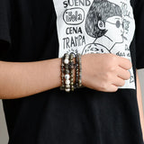 BOJIU 5Pcs/Set Boho Spider Charm Bracelet Hematite Crystal Beads Bracelets Femme