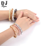BOJIU Chakra Bracelet Natural Stone Crystal Bead Women's Jewelry