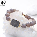 BOJIU Chakra Bracelet Natural Stone Druzy Beaded Bracelet BC68