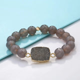 BOJIU Chakra Bracelet Natural Stone Druzy Beaded Bracelet BC68