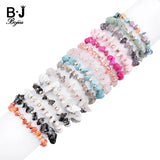 BOJIU Elastic Gem Stone Bracelet Women Quartz Howlite Coral BC288