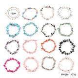 BOJIU Elastic Gem Stone Bracelet Women Quartz Howlite Coral BC288