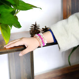 BOJIU Elastic Gem Stone Bracelet Women Quartz Howlite Coral BC288