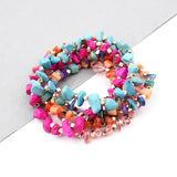 BOJIU Elastic Gem Stone Bracelet Women Quartz Howlite Coral BC288