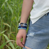 BOJIU Crystal Stone Bracelet Set Natual Druzy Charm BCSET96