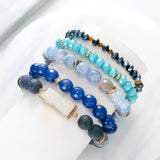BOJIU Crystal Stone Bracelet Set Natual Druzy Charm BCSET96