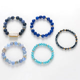 BOJIU Crystal Stone Bracelet Set Natual Druzy Charm BCSET96