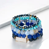 BOJIU Crystal Stone Bracelet Set Natual Druzy Charm BCSET96
