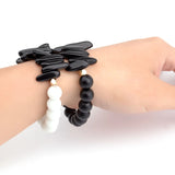 BOJIU Women Bracelet Natural Stone 10MM Beads Elastic BC176