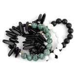 BOJIU Women Bracelet Natural Stone 10MM Beads Elastic BC176