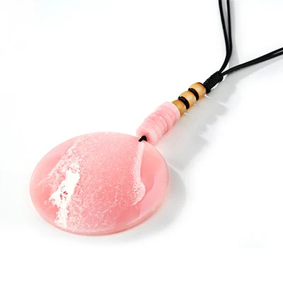 BOJIU Acrylic Long Necklace Round Pendant NK1035