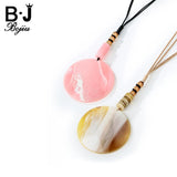 BOJIU Acrylic Long Necklace Round Pendant NK1035
