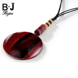 BOJIU Acrylic Long Necklace Round Pendant NK1035
