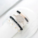 BOJIU Druzy Silvery Clear Crystal Bracelet Set Plastic Femme BCSET90
