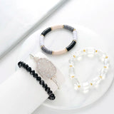 BOJIU Druzy Silvery Clear Crystal Bracelet Set Plastic Femme BCSET90