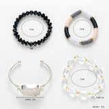 BOJIU Druzy Silvery Clear Crystal Bracelet Set Plastic Femme BCSET90