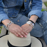 BOJIU Druzy Silvery Clear Crystal Bracelet Set Plastic Femme BCSET90