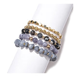 BOJIU Natural Stone Bracelets Set Hematite Agate Bead Bracelet Femme