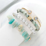 BOJIU Stone Copper Zircon Bracelet Set for Women
