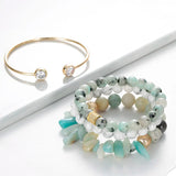 BOJIU Stone Copper Zircon Bracelet Set for Women