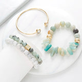 BOJIU Stone Copper Zircon Bracelet Set for Women