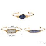BOJIU Natural Stone Gold-color Open Cuff Bangles For Women Boho