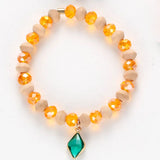 BOJIU Bohemian Bracelet Sets Brown Crystal Stone Beads Bracelet