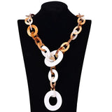 BOJIU Long Chain Necklaces Women Boho Turtle Acrylic Necklaces NK1006