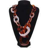 BOJIU Long Chain Necklaces Women Boho Turtle Acrylic Necklaces NK1006