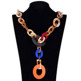 BOJIU Long Chain Necklaces Women Boho Turtle Acrylic Necklaces NK1006