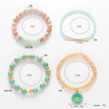 BOJIU Round Crystal Beads Bracelet Sets For Women Charm Strand Bracelets