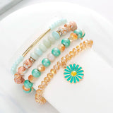 BOJIU Round Crystal Beads Bracelet Sets For Women Charm Strand Bracelets