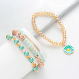 BOJIU Round Crystal Beads Bracelet Sets For Women Charm Strand Bracelets