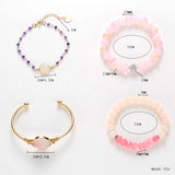 BOJIU Rose Pink Purple Crystal Bracelet For Women Bracelets Bangles