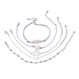 BOJIU Stainless Steel Braided Rope Bracelets Set Women Adjustable Charm Bracelet