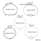 BOJIU Stainless Steel Braided Rope Bracelets Set Women Adjustable Charm Bracelet