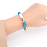 BOJIU Howlite Column Mixed Ag. Colored Pendant Bracelet