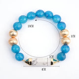 BOJIU Howlite Column Mixed Ag. Colored Pendant Bracelet