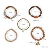 Vintage Ag. Stone Charm Bracelet Multilayer Beads Bracelets