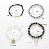 BOJIU Water Drop Coin Bracelet Crystal Sets Grey Clear Bracelet BCSET89